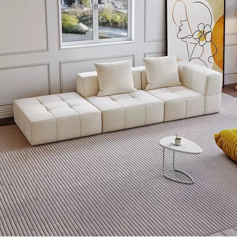 Tofu Block White Compression Sofa Set