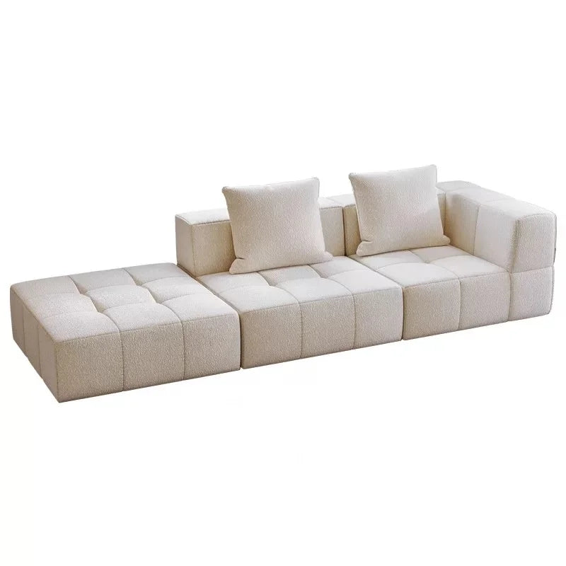 Tofu Block White Compression Sofa Set