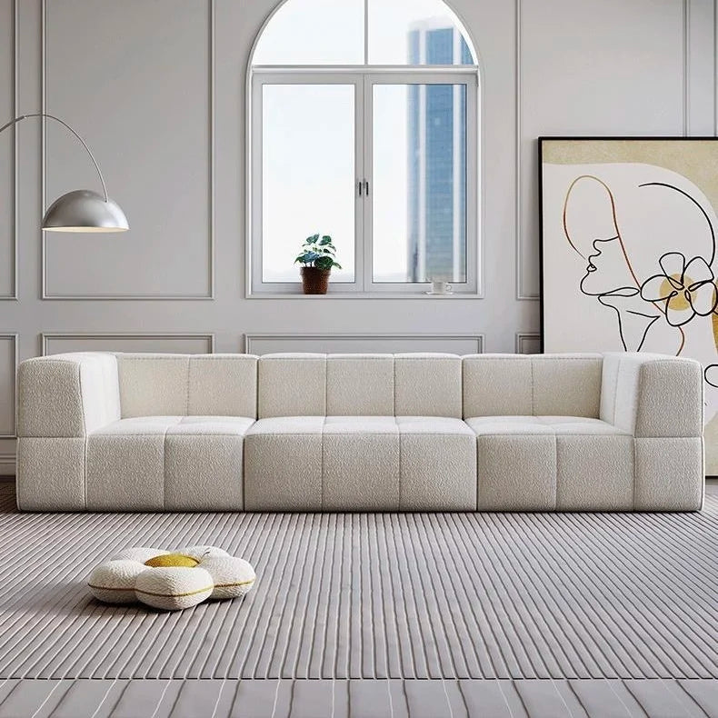 Tofu Block White Compression Sofa Set