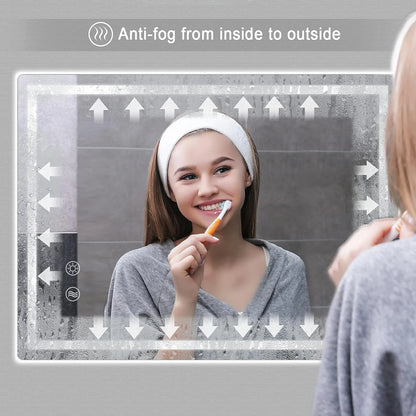 Illuminated Wall Mounted Mirror with Defogging