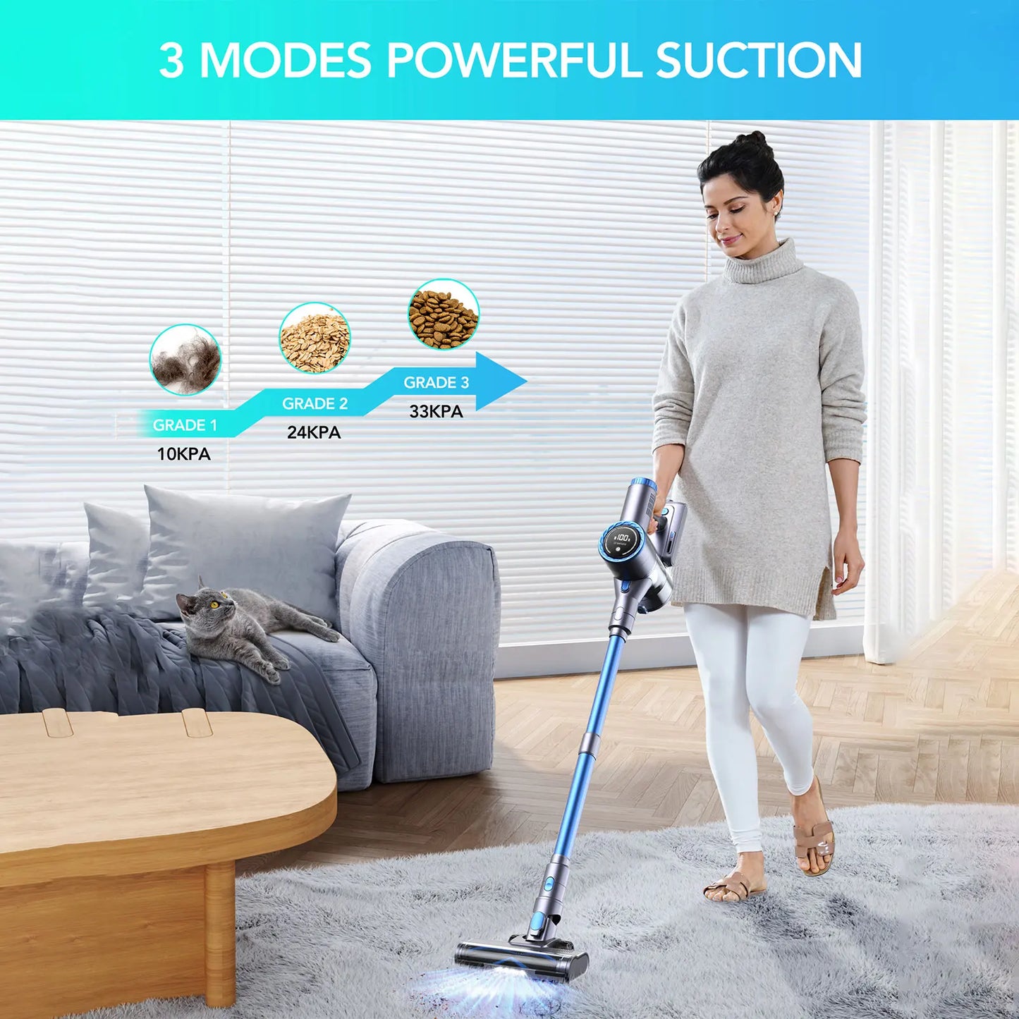 10-in-1 33000Pa Ultra-Quiet Cordless Vacuum Cleaner