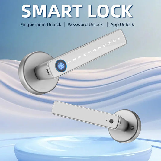 Smart Door Lock Handle With Fingerprint Key - Atmos Hub