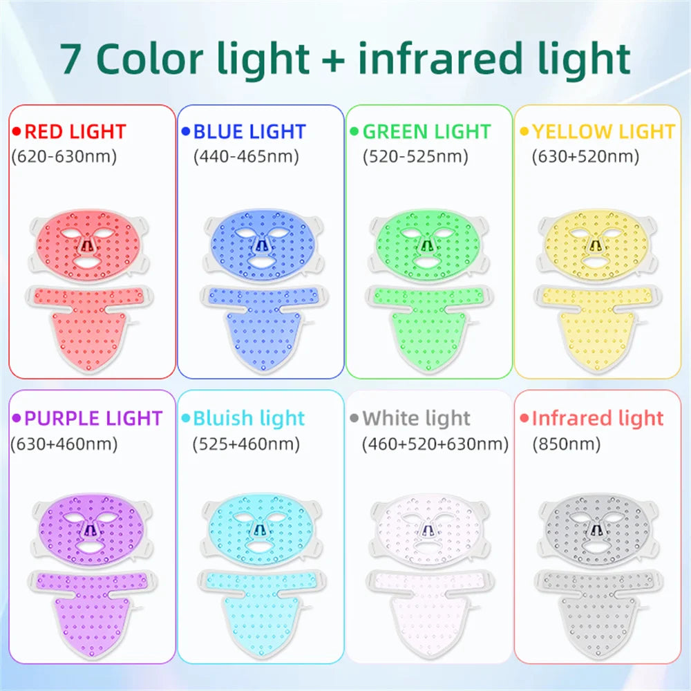 LED Face and Neck Anti Aging Infrared Therapy Mask