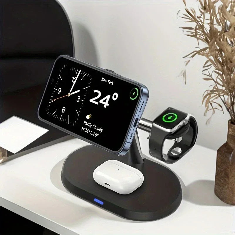 3 in 1 Magnetic Fast Wireless Charger Station For iPhone