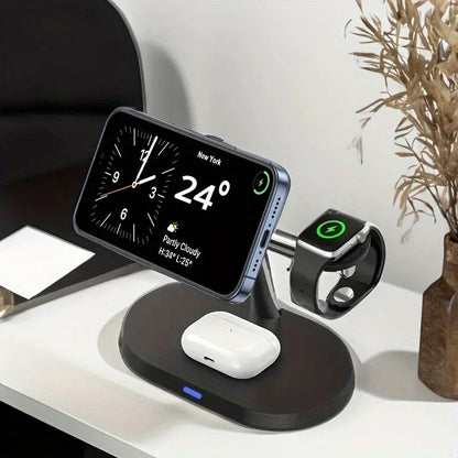 3 in 1 Magnetic Fast Wireless Charger Station For iPhone