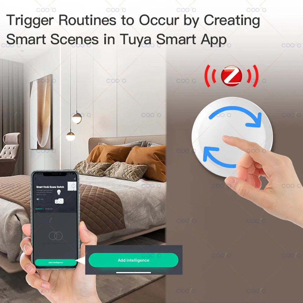 Wireless ZigBee Tuya Smart Knob Dimmer Switch - Atmos Hub