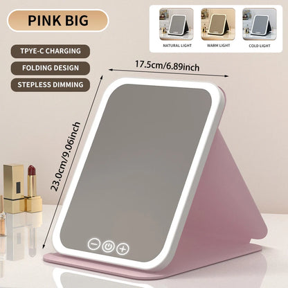 Dimmable Foldable LED Makeup Mirror with Touch