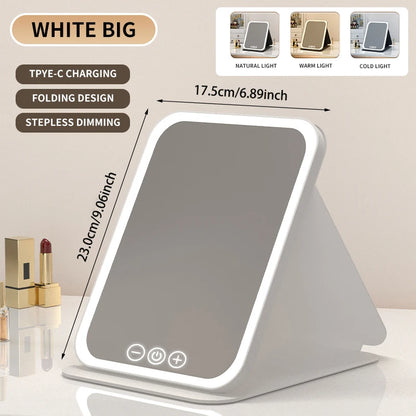 Dimmable Foldable LED Makeup Mirror with Touch