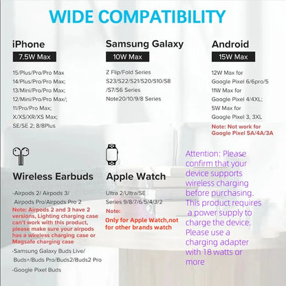 3 in 1 LED Foldable Wireless Charging Station For iPhone