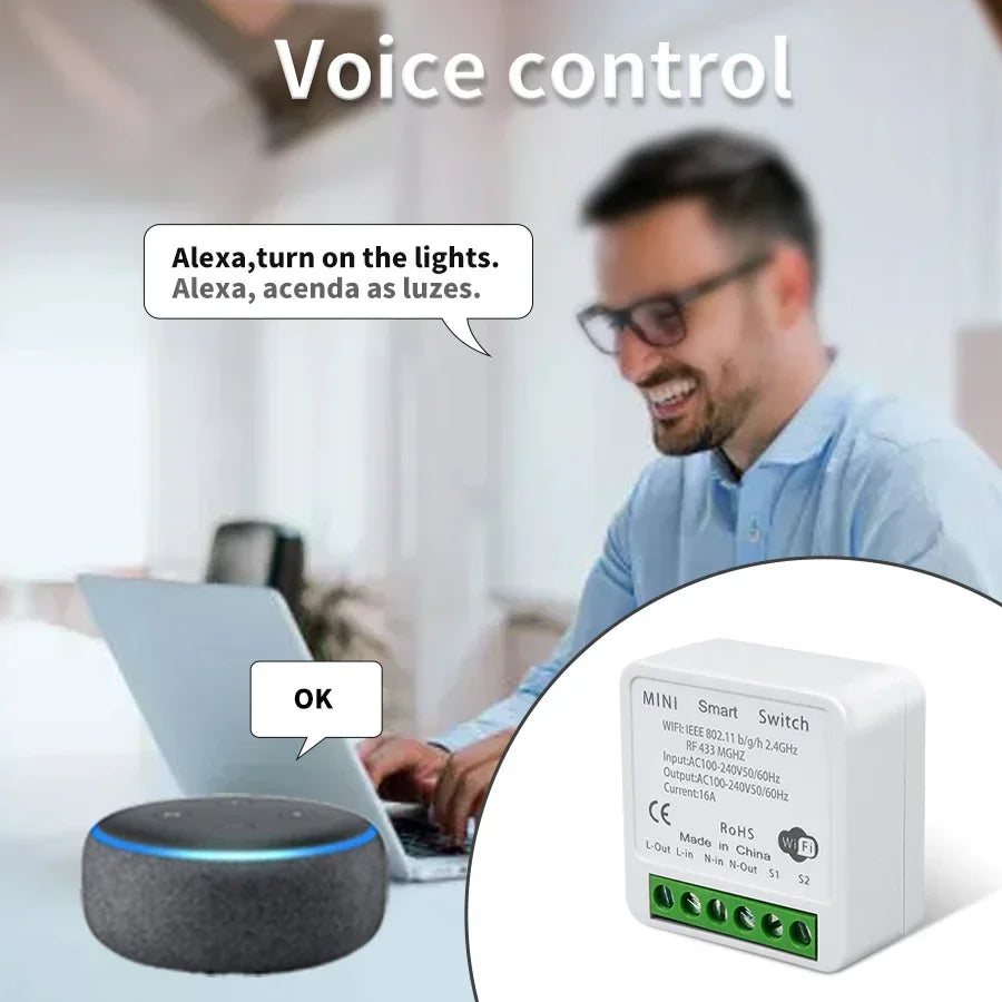 Smart Mini Relay Tuya Voice Control Receiver Switch - Atmos Hub