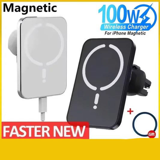 100W Magnetic Wireless Car Charger & Holder for iPhone