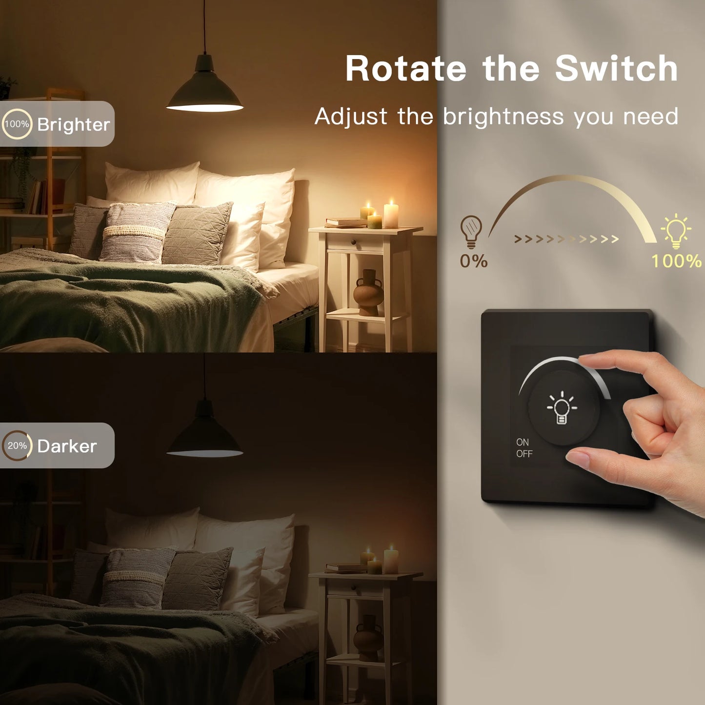 Adjustable Rotary Light Knob Dimmer Switch - Atmos Hub