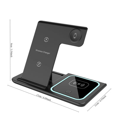 3 in 1 LED Foldable Wireless Charging Station For iPhone