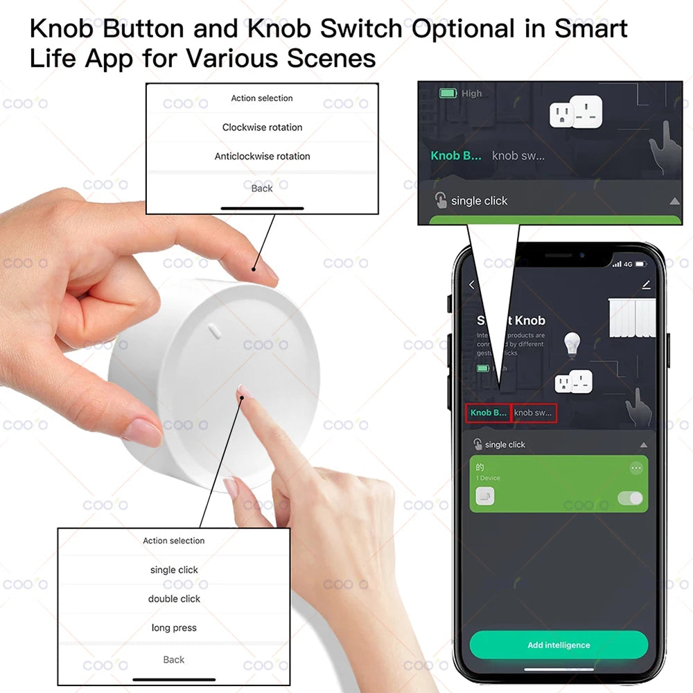 Wireless ZigBee Tuya Smart Knob Dimmer Switch - Atmos Hub