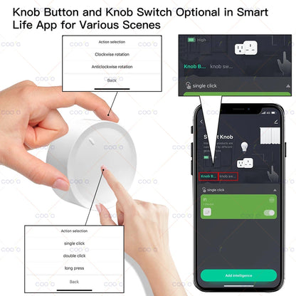 Wireless ZigBee Tuya Smart Knob Dimmer Switch - Atmos Hub