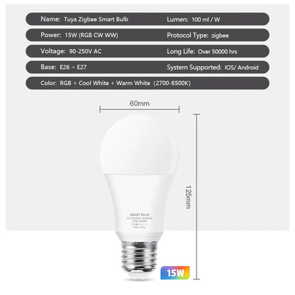 Smart Tuya Zigbee E27 Led Light Alexa Bulb - Atmos Hub