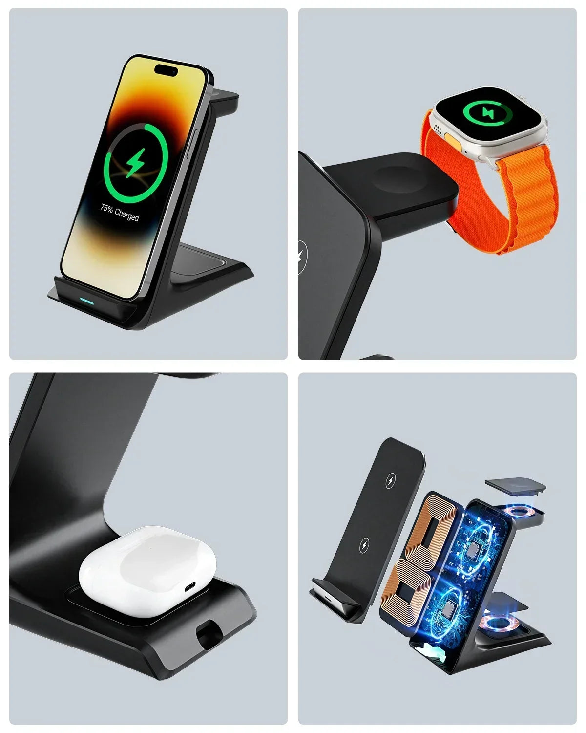 3 in 1 Wireless Charger Dock For iPhone