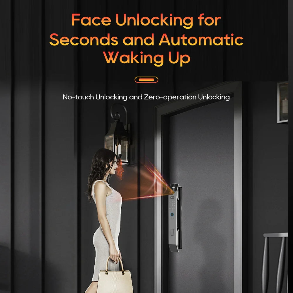 3D Face Smart Digital Door Lock with Screen