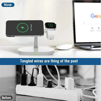 3 in 1 Magnetic Fast Wireless Charger Station For iPhone