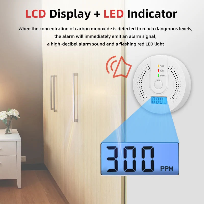 High Sensitive LCD Independent Alarm Detector - Atmos Hub