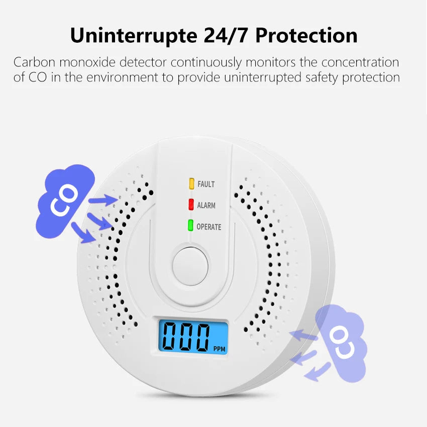 High Sensitive LCD Independent Alarm Detector - Atmos Hub