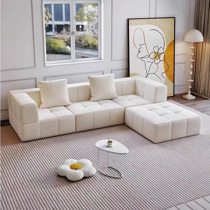 Tofu Block White Compression Sofa Set