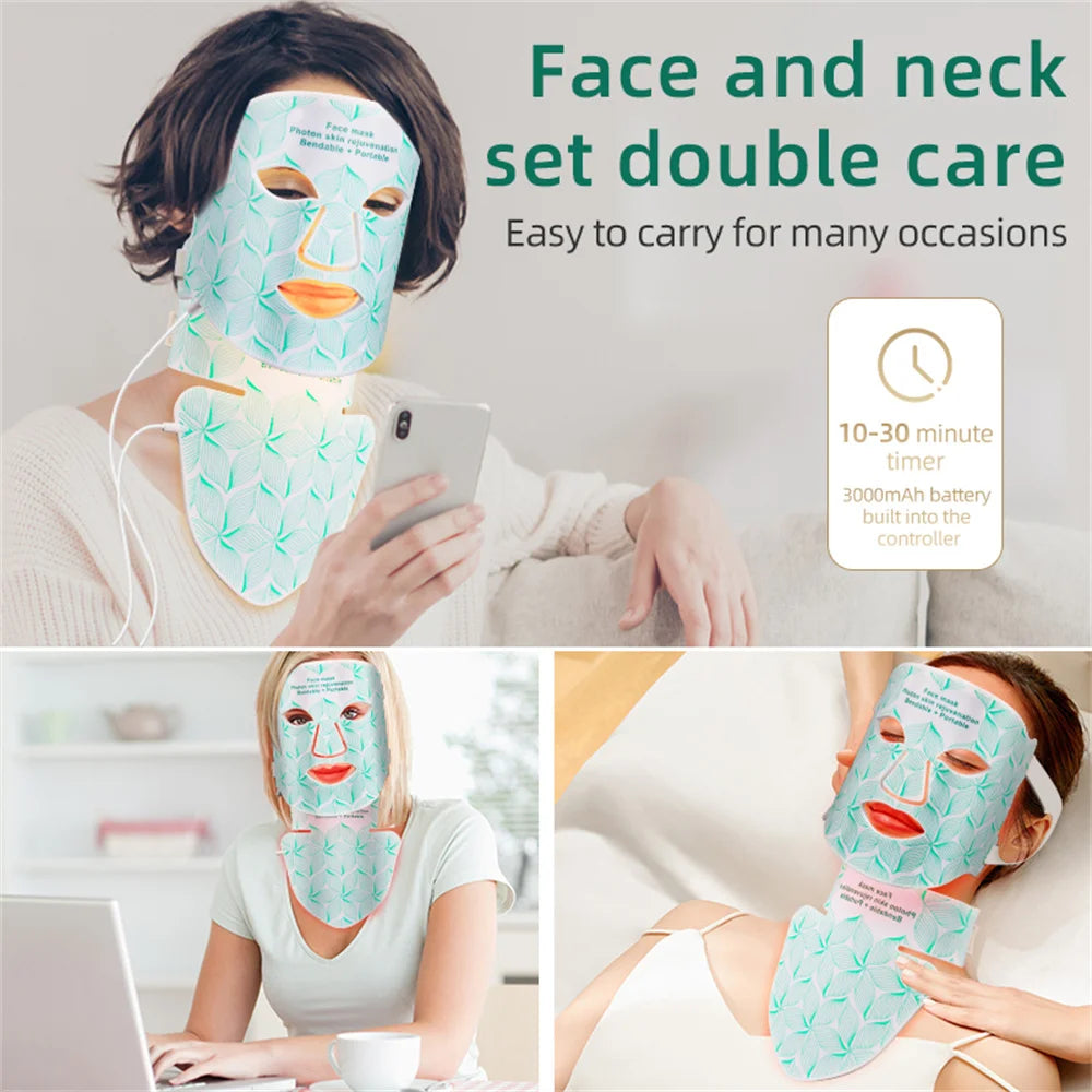 LED Face and Neck Anti Aging Infrared Therapy Mask