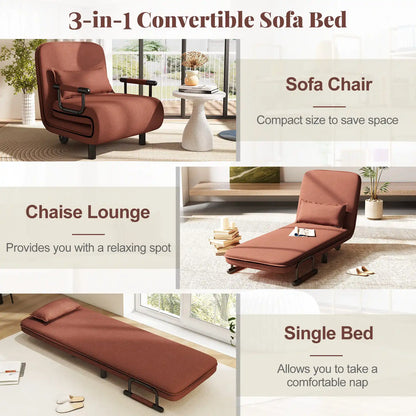 Single Folding Sofa Bed Chair With Pillow