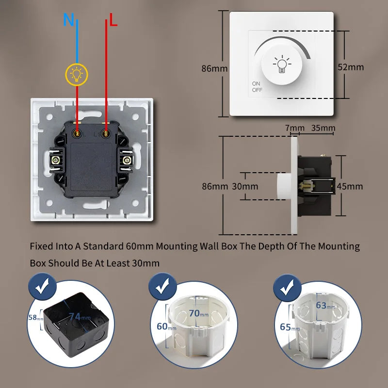 Adjustable Rotary Light Knob Dimmer Switch - Atmos Hub