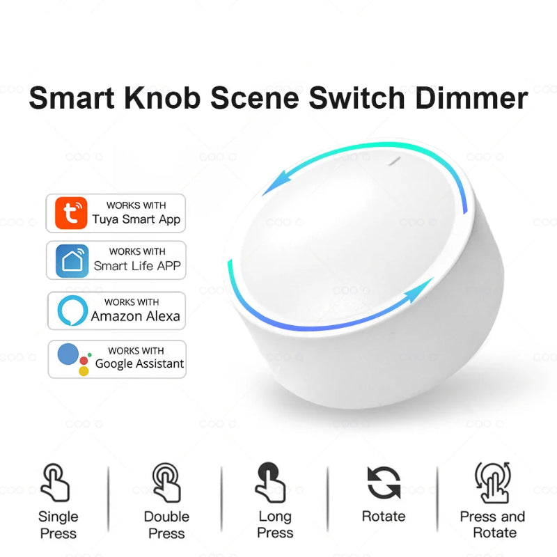 Wireless ZigBee Tuya Smart Knob Dimmer Switch - Atmos Hub