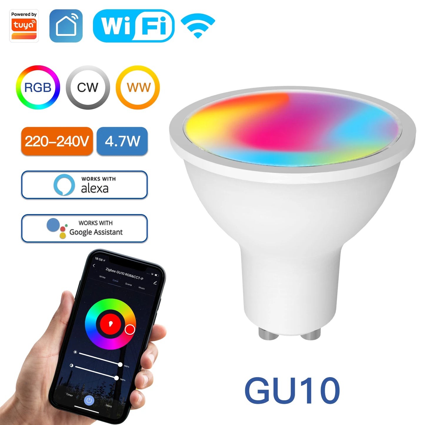 ZigBee WIFI Smart LED Dimmable Lamp With Alexa/Google