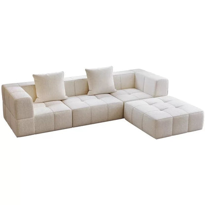 Tofu Block White Compression Sofa Set