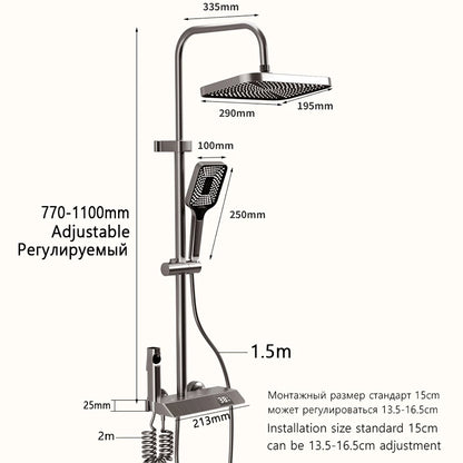 Digital LED Rain Pressurized Shower Set