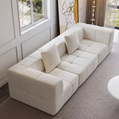 Tofu Block White Compression Sofa Set