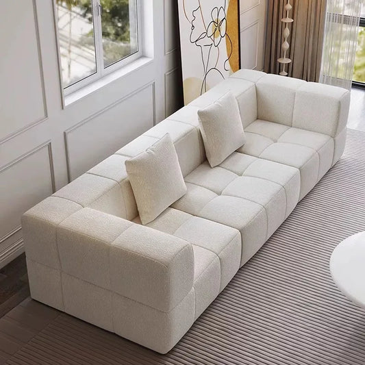 Tofu Block White Compression Sofa Set