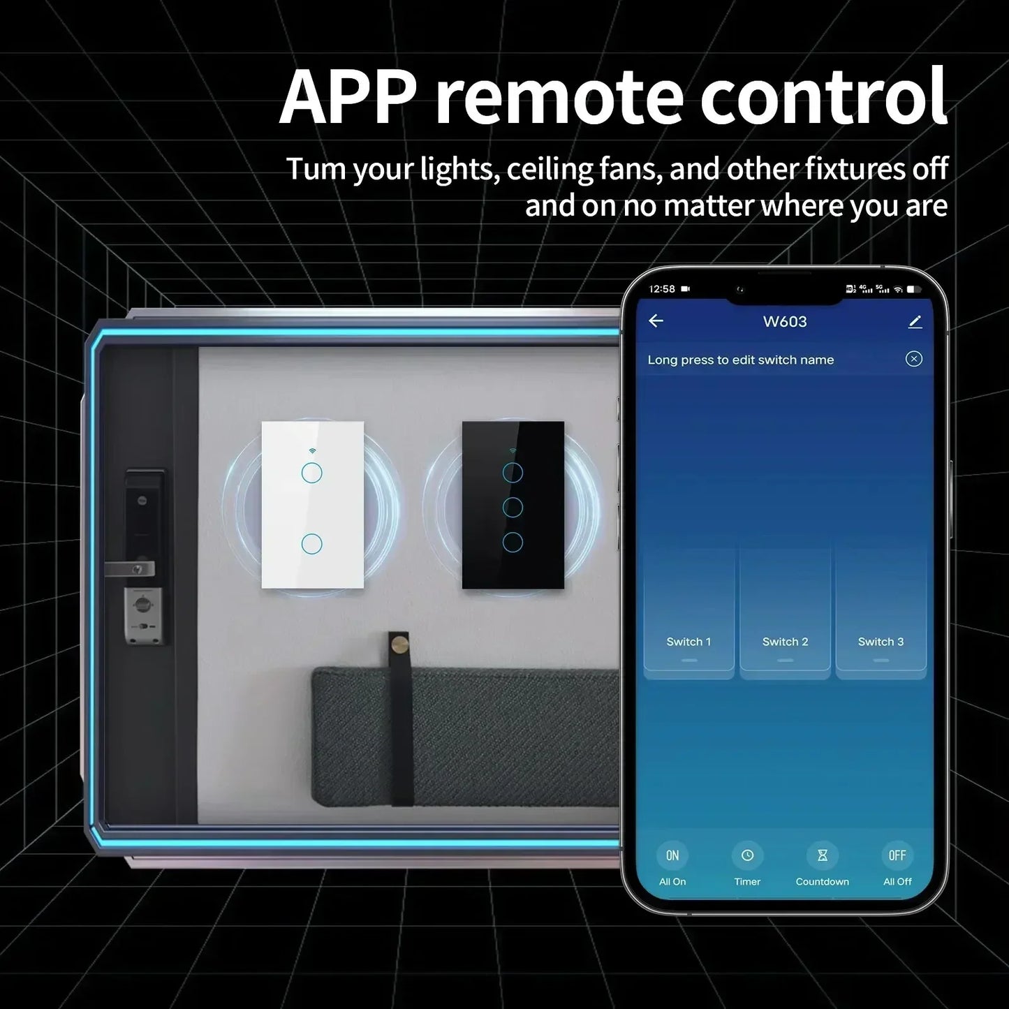 Smart Tuya Gang Light Touch Switch With Alexa - Atmos Hub