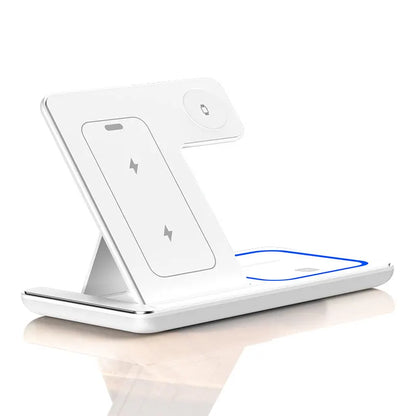 30W 3 in 1 Foldable LED Fast Wireless Charger Stand