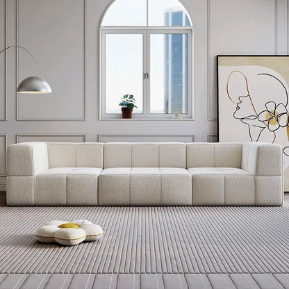 Tofu Block White Compression Sofa Set