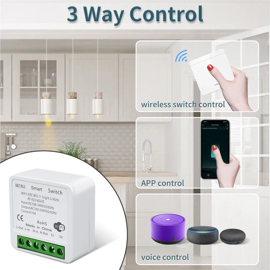 Smart Mini Relay Tuya Voice Control Receiver Switch - Atmos Hub